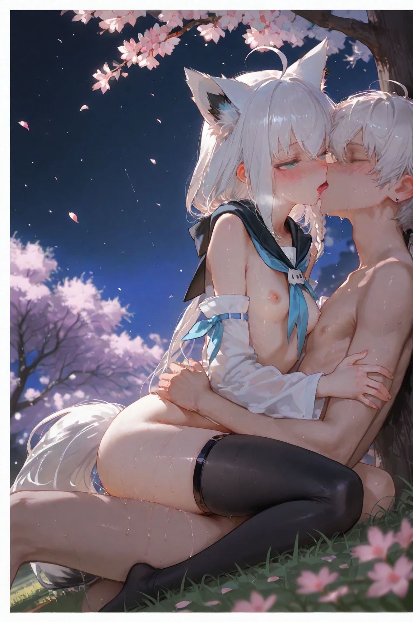 白き狐と蒼き鮫（2）-桜-｜誘惑のささやき サンプル画像 4