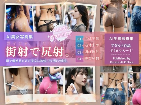 街射で尻射。 街で偶然見かけた美女に欲情、 その場で射精。｜くらたAIオフィス