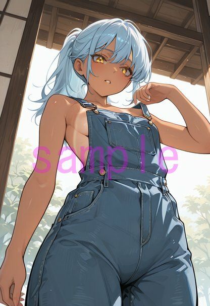 裸オーバーオールの女の子に見下していただく画像集｜絶倫影法師2次 サンプル画像 4