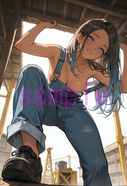 裸オーバーオールの女の子に見下していただく画像集｜絶倫影法師2次 サンプル画像 6