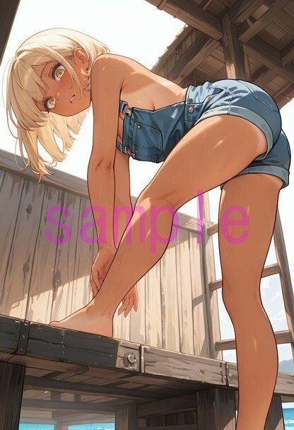 裸オーバーオールの女の子に見下していただく画像集｜絶倫影法師2次 サンプル画像 7