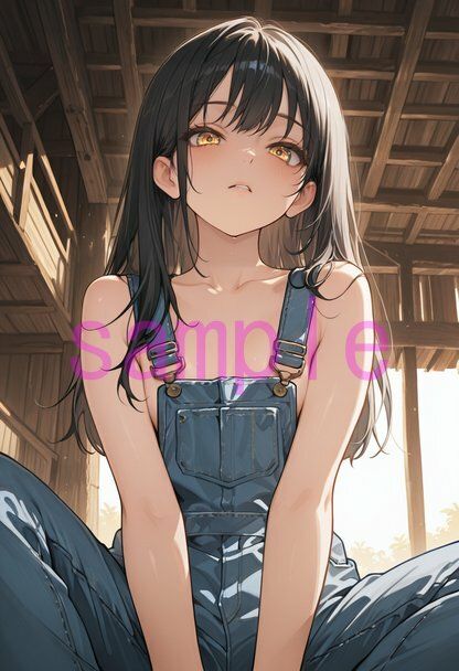 裸オーバーオールの女の子に見下していただく画像集｜絶倫影法師2次 サンプル画像 8