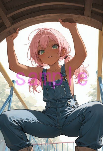 裸オーバーオールの女の子に見下していただく画像集｜絶倫影法師2次 サンプル画像 10