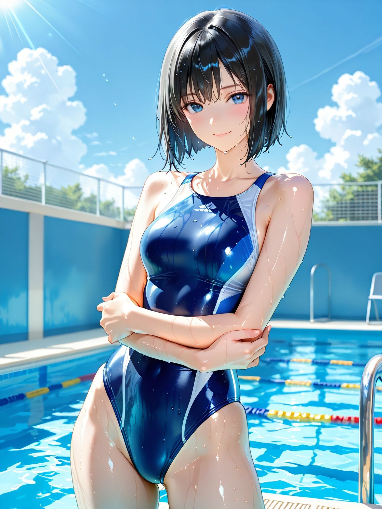 競泳水着の女の子4｜ずんどこ サンプル画像 2