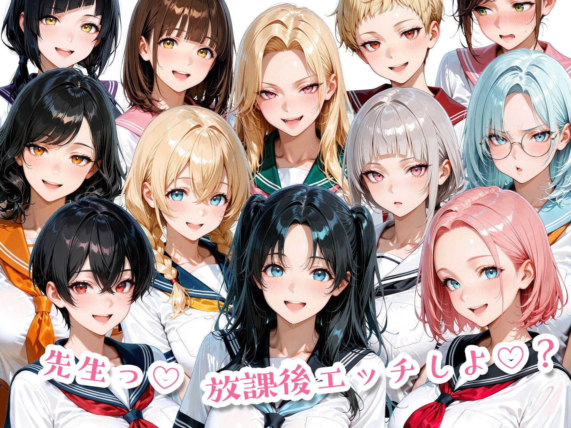 12人のセーラー服生徒とセックスし放題な教師｜肉まんじゅう サンプル画像 10
