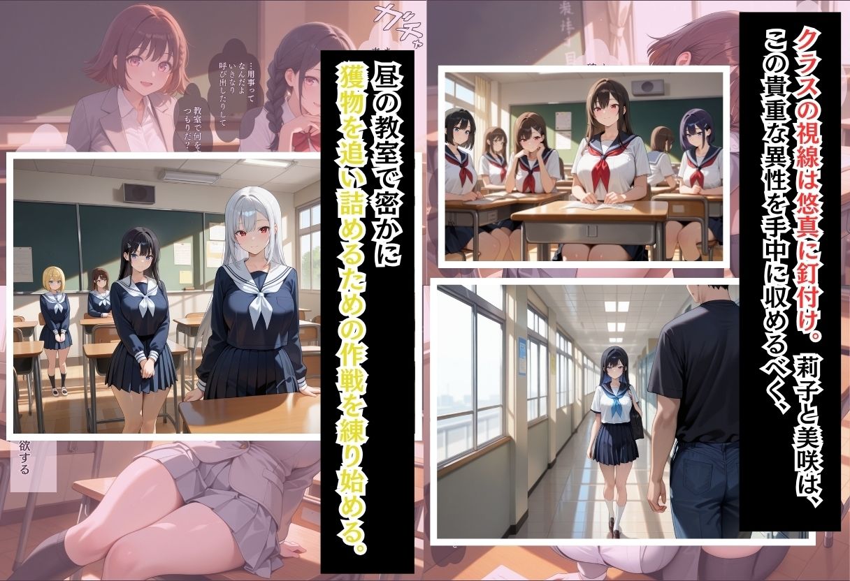間違って女子校に入学したらムチムチ女子校生に毎日中出しを要求される学園生活〜更衣室のボブ＆三つ編み編〜｜しらたまレモネード サンプル画像 2