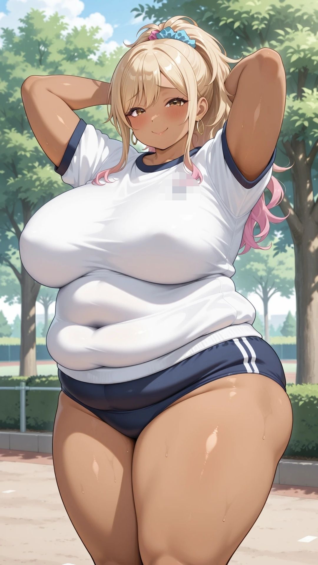 ぽっちゃりブルマ黒ギャルと公園エッチ｜肥満女性が大好き サンプル画像 2