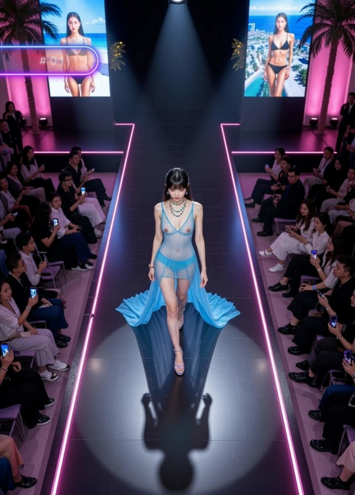 ランウェイモデルにぶっかける。｜くらたAIオフィス サンプル画像 4