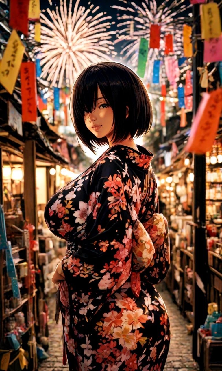 夏祭り!浴衣!|ニャホニャホ玉九郎 サンプル画像 3