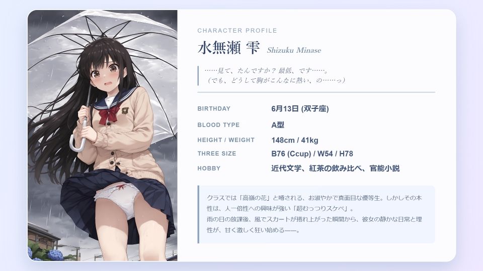 シチュ・ログ Vol.1 雨｜AI Honey Circle サンプル画像 6