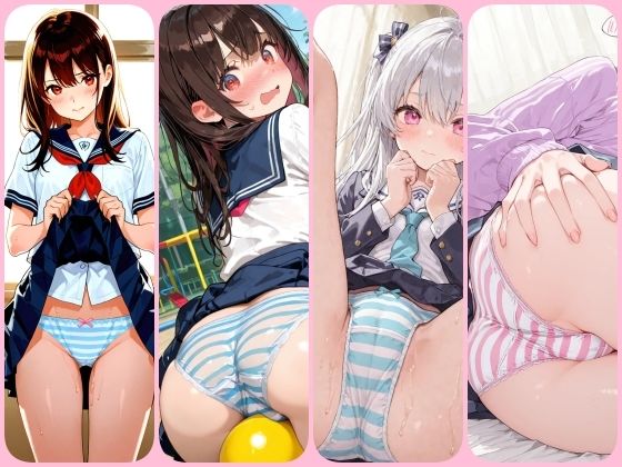 男が好きなパンツは縞パンで決まり!シンプルだけどなぜかエロさがにじみ出るイラスト300枚|あい イラスト研究所 サンプル画像 10