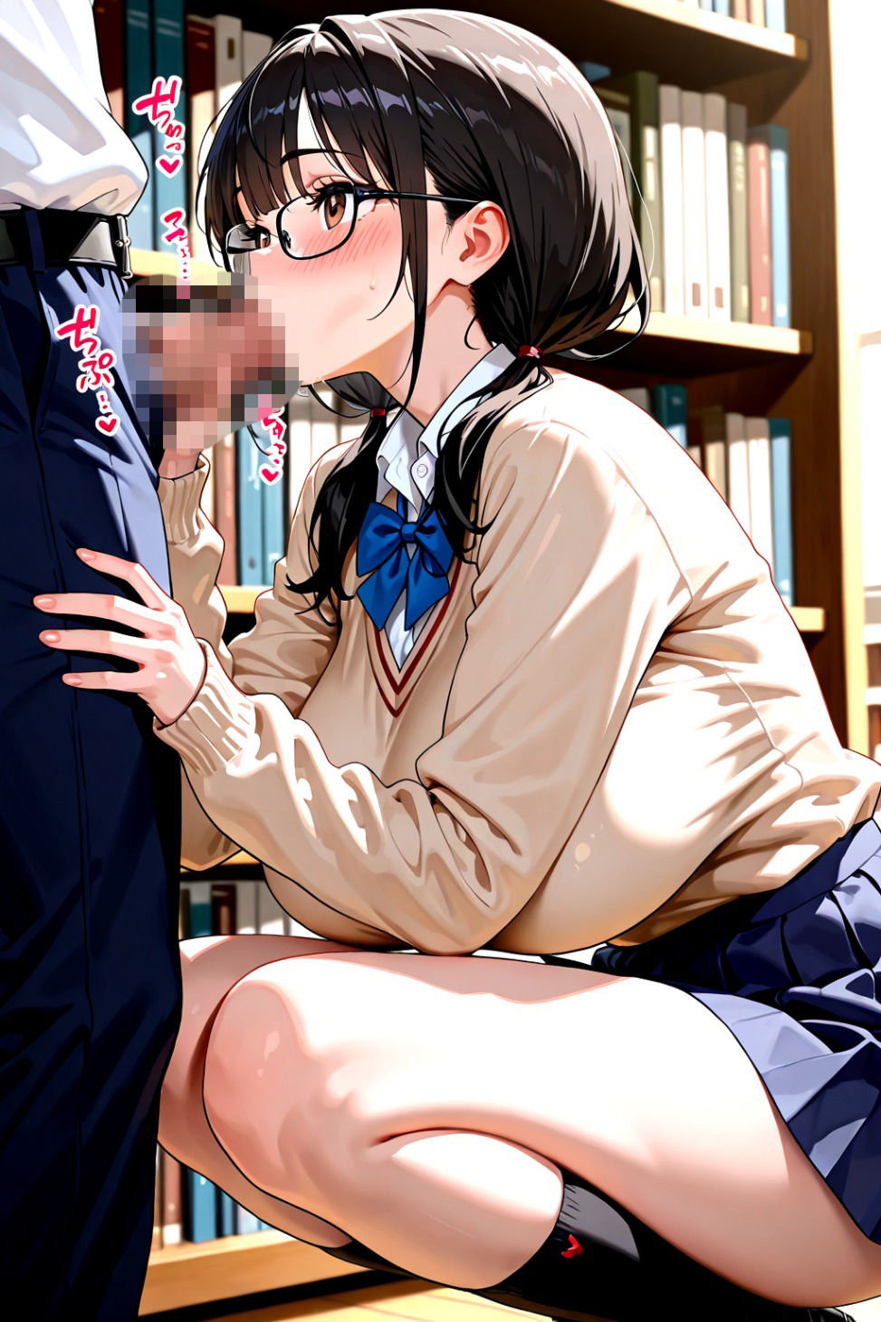 放課後、図書室、物陰で。｜欲望の花園 サンプル画像 6