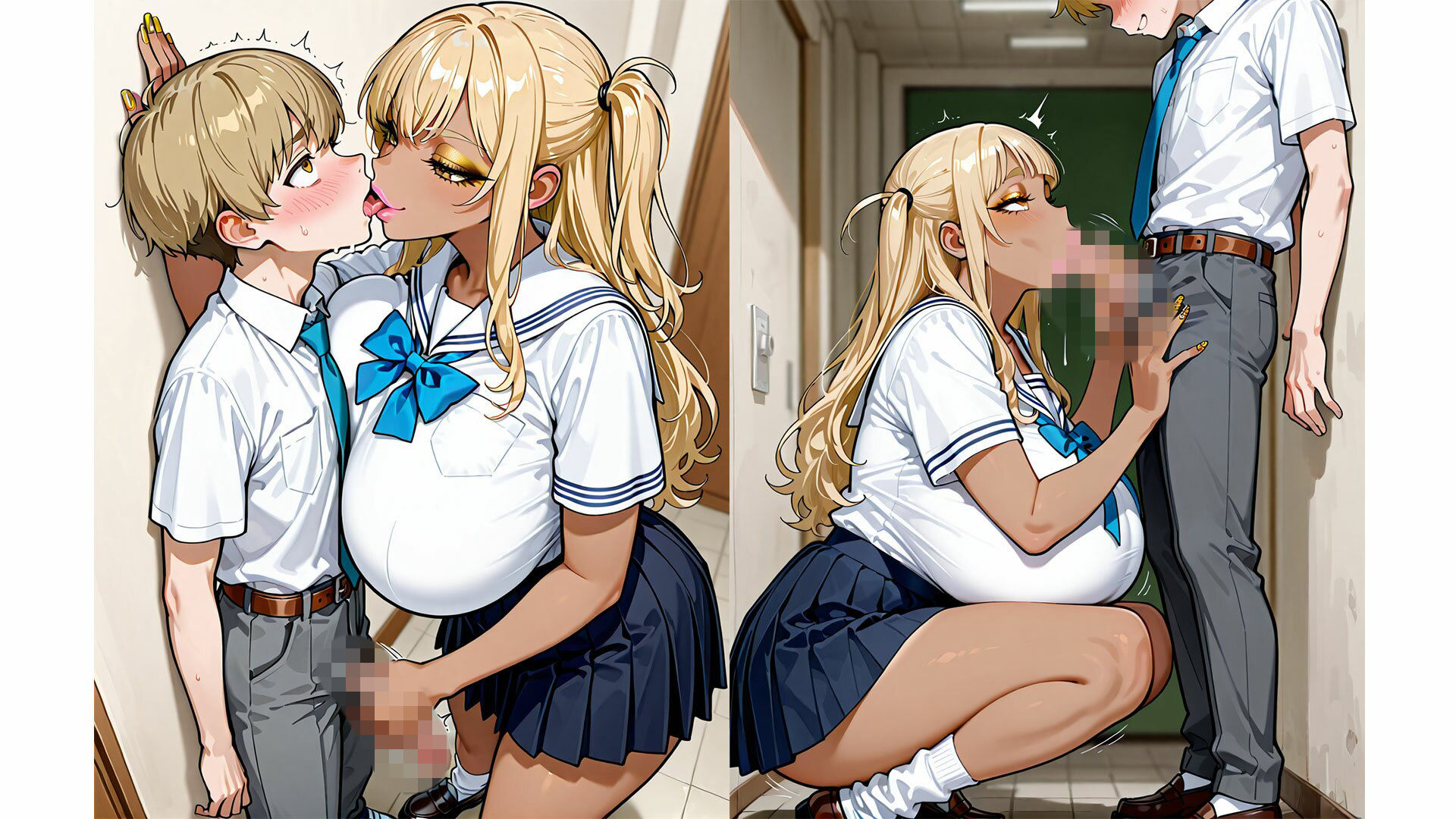 高身長爆乳黒ギャルの甘く激しい搾精地獄｜黒ギャルまみれ? サンプル画像 2