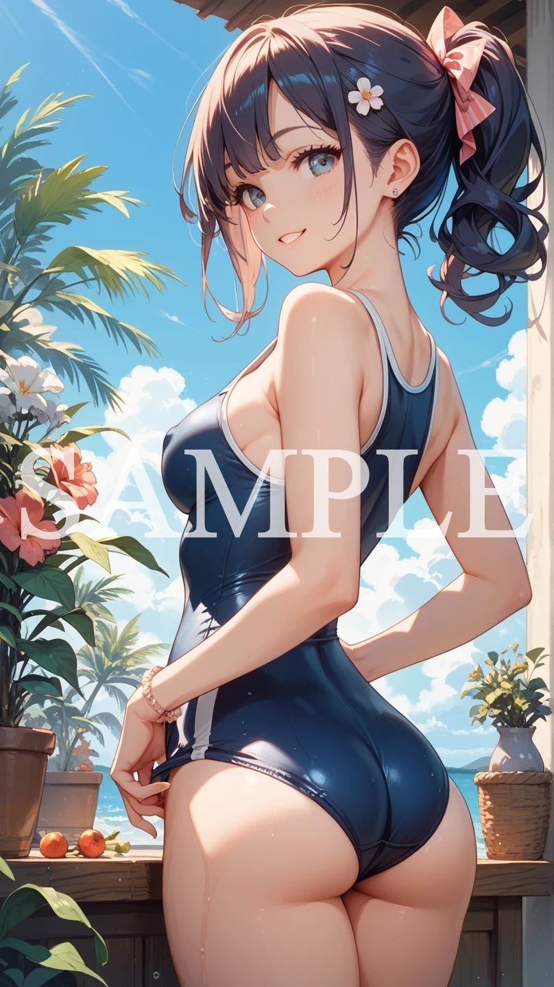 【豪華500枚セット】Blue Swimsuit｜Elegant AI Girls サンプル画像 3