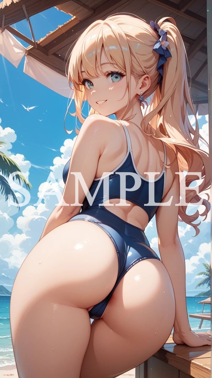 【豪華500枚セット】Blue Swimsuit｜Elegant AI Girls サンプル画像 4