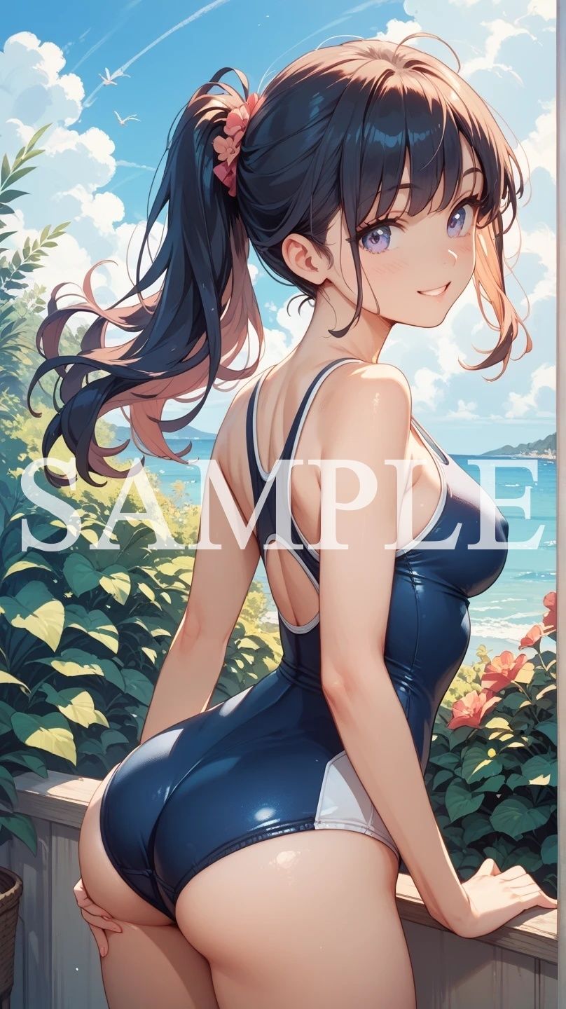【豪華500枚セット】Blue Swimsuit｜Elegant AI Girls サンプル画像 5