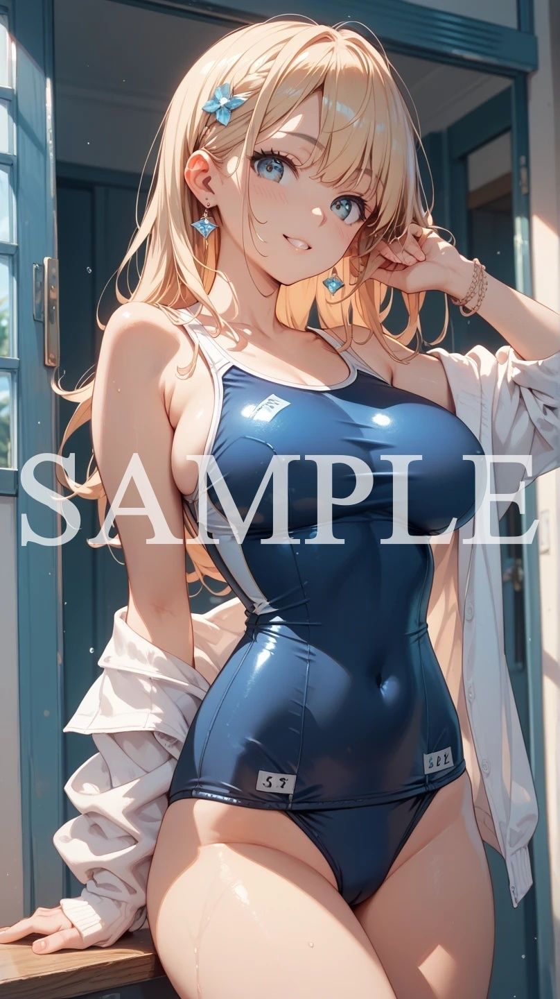 【豪華500枚セット】Blue Swimsuit｜Elegant AI Girls サンプル画像 6