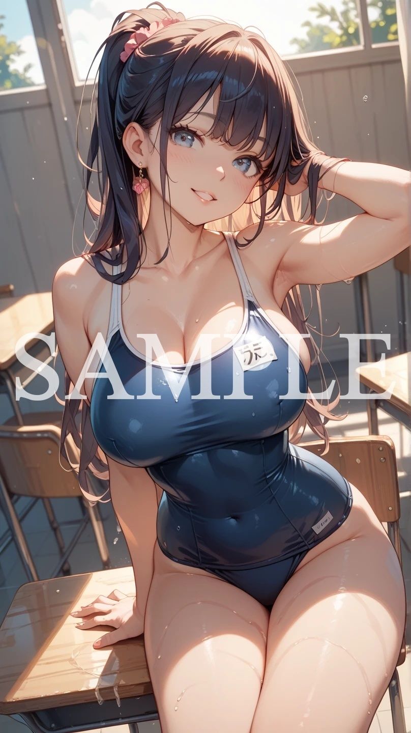 【豪華500枚セット】Blue Swimsuit｜Elegant AI Girls サンプル画像 7