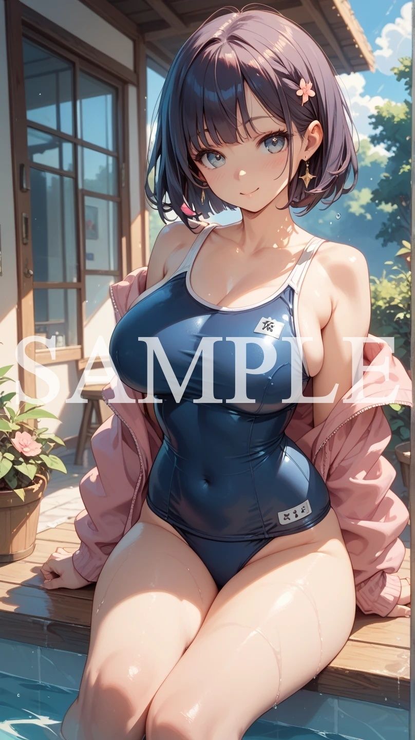 【豪華500枚セット】Blue Swimsuit｜Elegant AI Girls サンプル画像 8