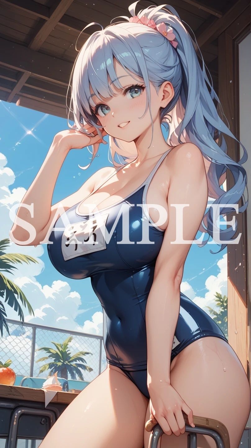 【豪華500枚セット】Blue Swimsuit｜Elegant AI Girls サンプル画像 9