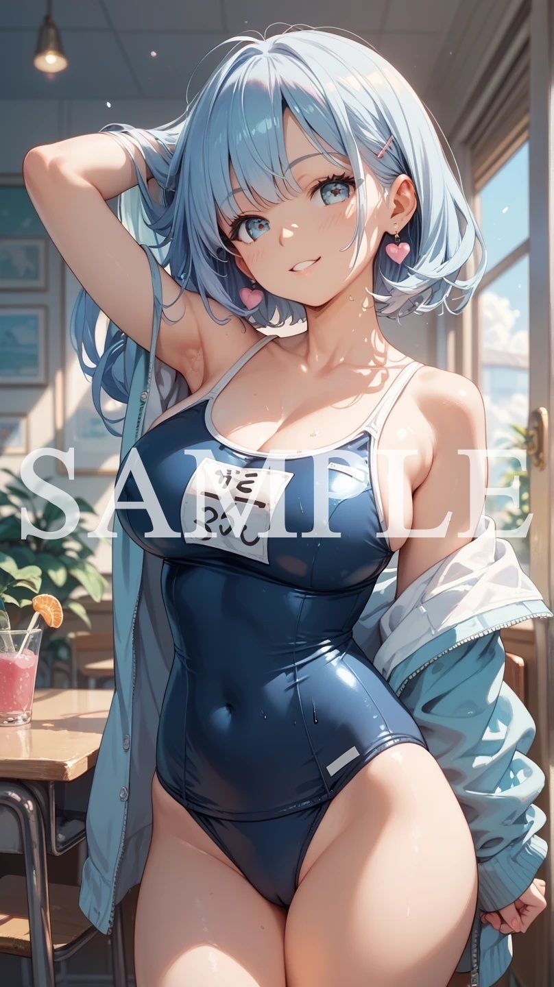【豪華500枚セット】Blue Swimsuit｜Elegant AI Girls サンプル画像 10
