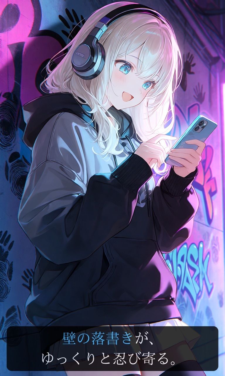 【豪華版】ダーク・グラフィティ-ストリート系少女、黒い落書きに呼吸を奪われる裏路地-【ニーソックス/首絞め/拘束/絶対領域/美少女】｜Pudding Art サンプル画像 3