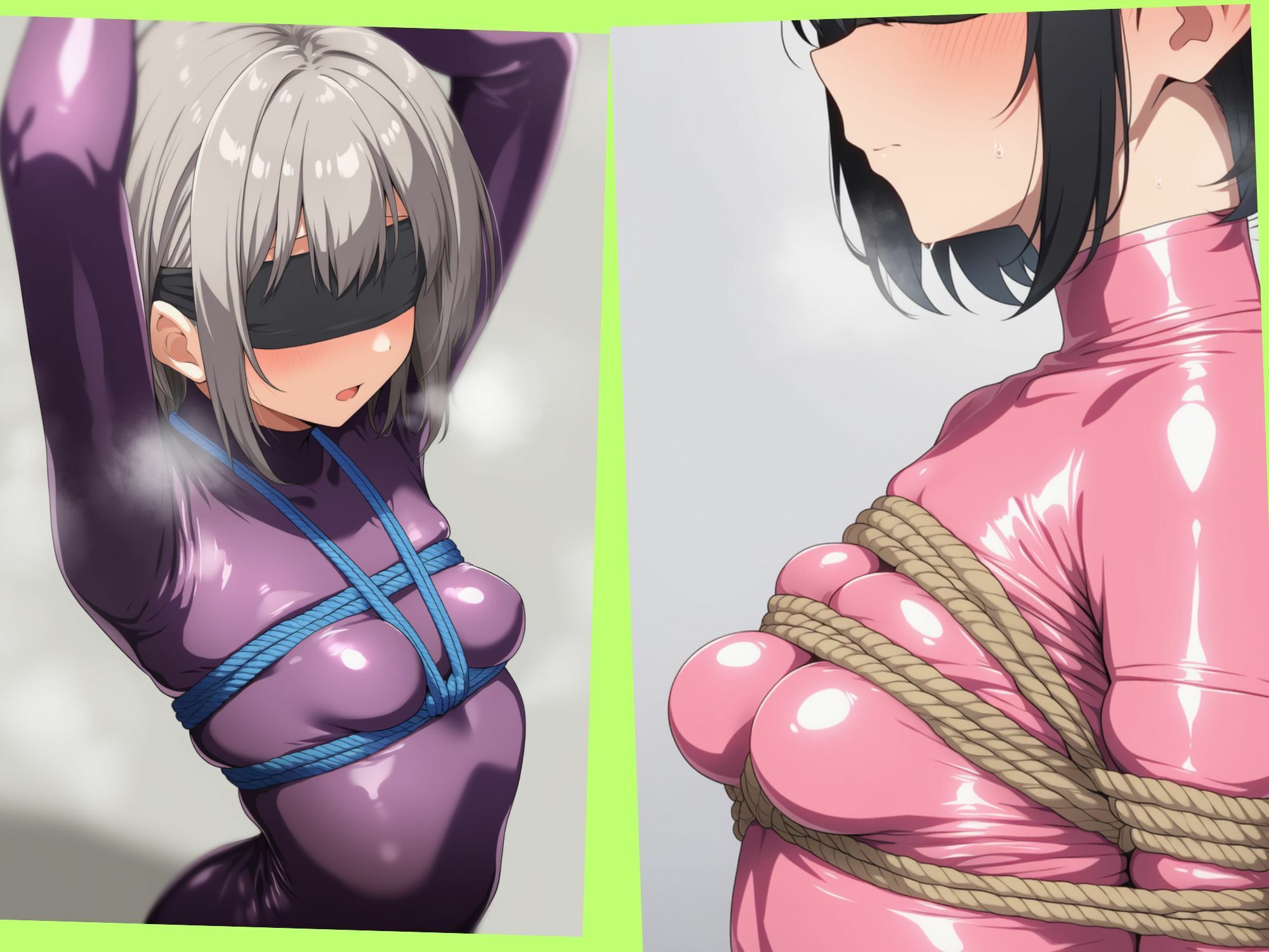 ボディスーツでおっぱいを縛られている女の子｜ひまわり企画 サンプル画像 3
