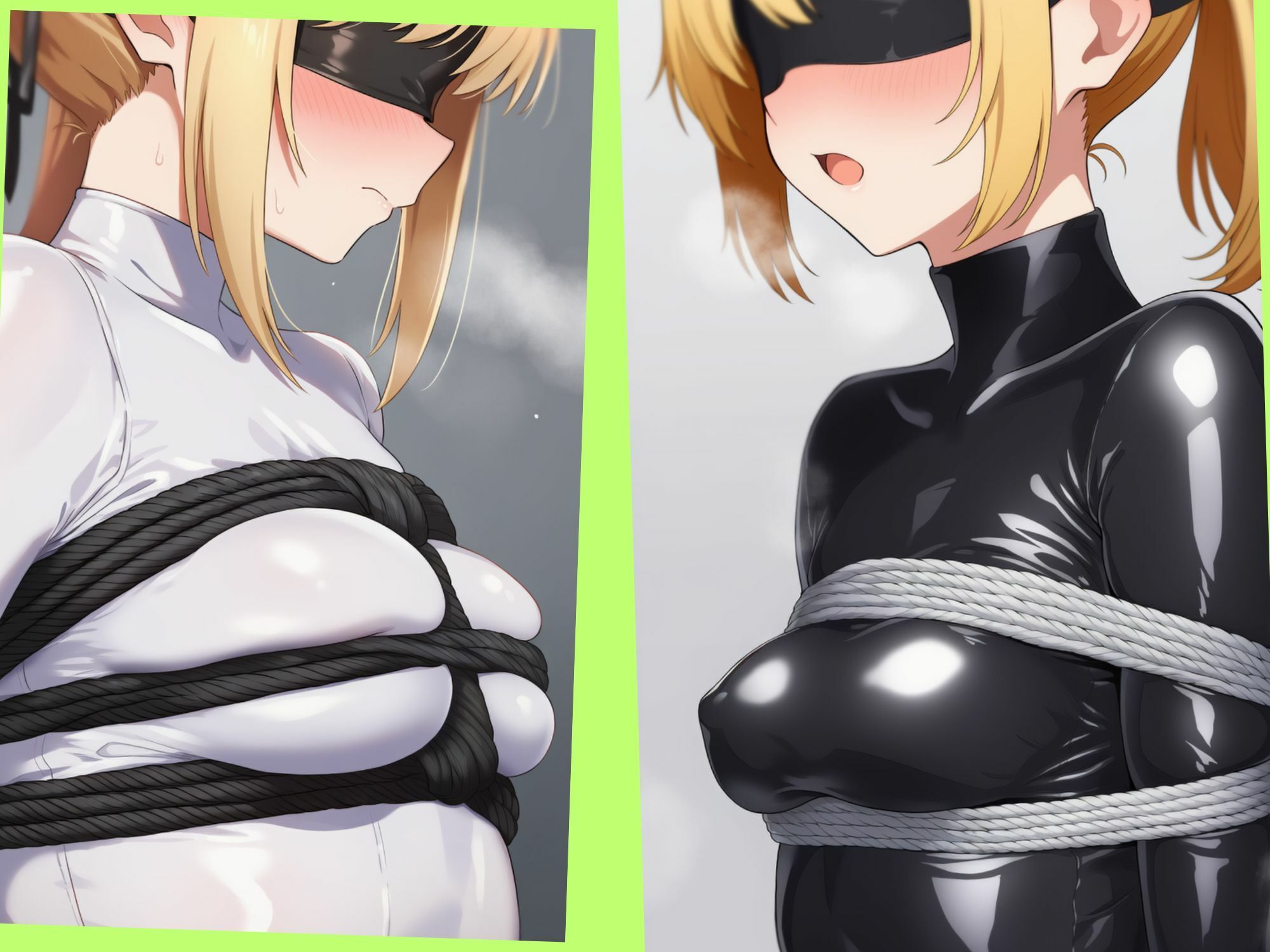 ボディスーツでおっぱいを縛られている女の子｜ひまわり企画 サンプル画像 9