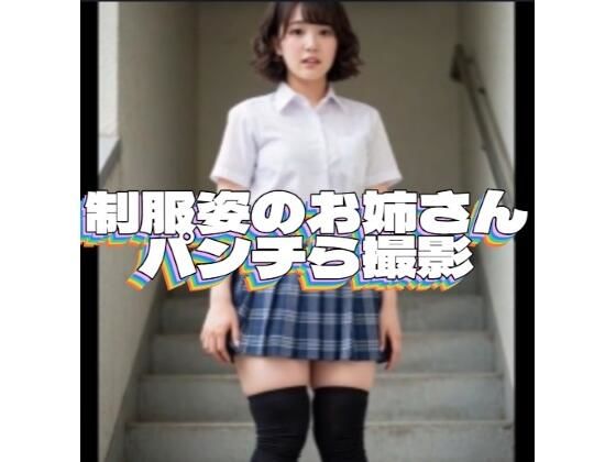 制服姿のお姉さんのパンチら撮影させてもらいましたw｜ライスカレー