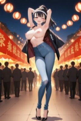 ★SEX有★【裸ジーンズ女子14】裸ジーンズ女子と夏祭り｜Jらぶ サンプル画像 2