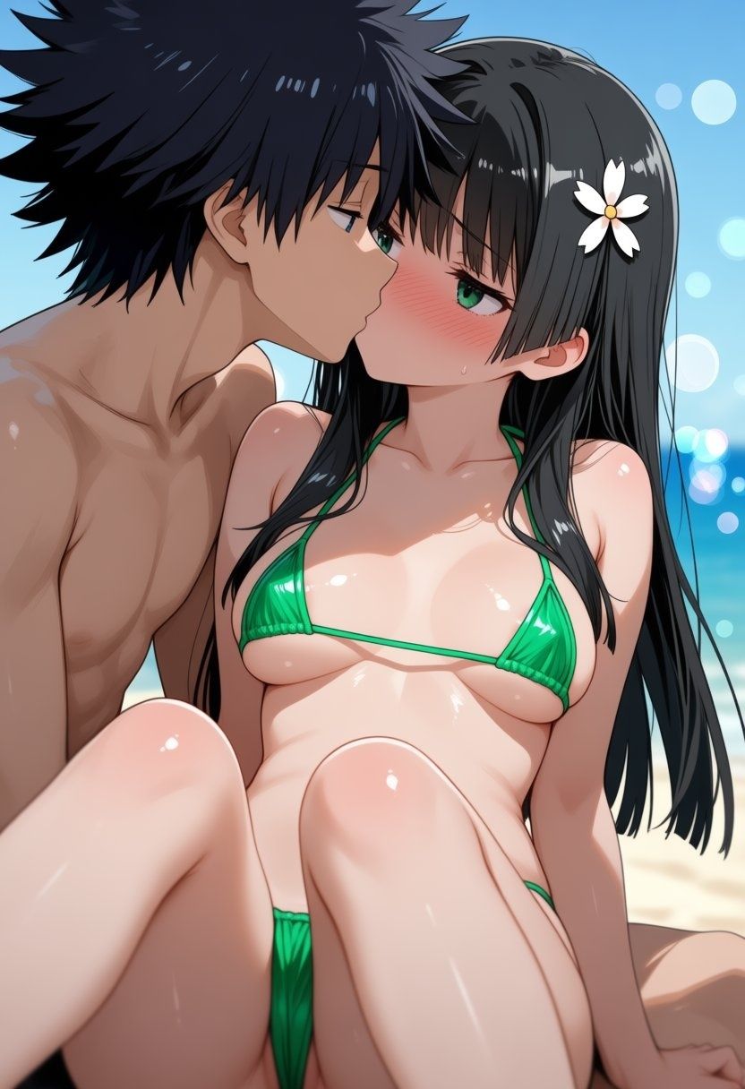 佐◯涙子、食◯操祈が際どい水着でビーチでセックスする【CG206枚】|メスのフェチ牧場 サンプル画像 2
