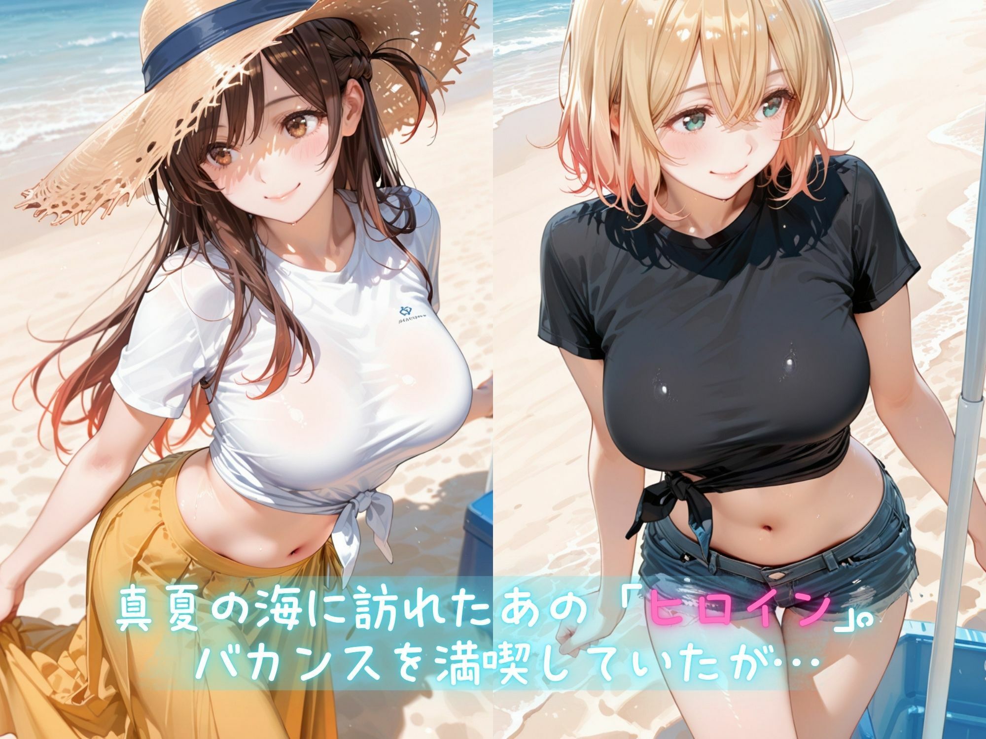 メス堕ちヒロイン  〜 ち●る＆ま● 夏の海編 〜｜つばさぷらす サンプル画像 2