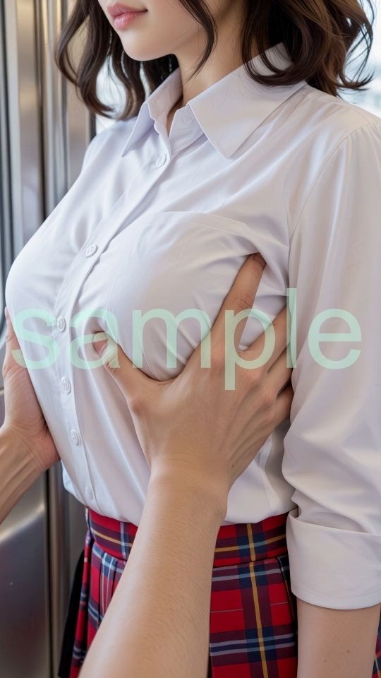 お触り痴〇電車 制服編|momochin サンプル画像 2