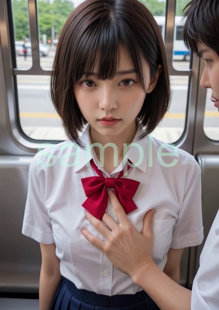 お触り痴〇電車 制服編|momochin サンプル画像 7