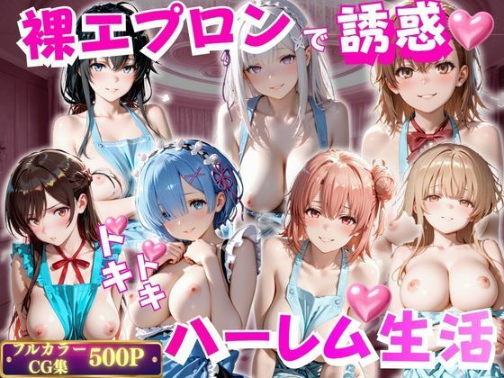 裸エプロンで誘惑ドキドキハーレム生活｜玉金聖人