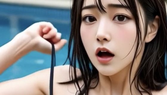水着ではしゃぐ美女ポロリ｜aiお姉さん