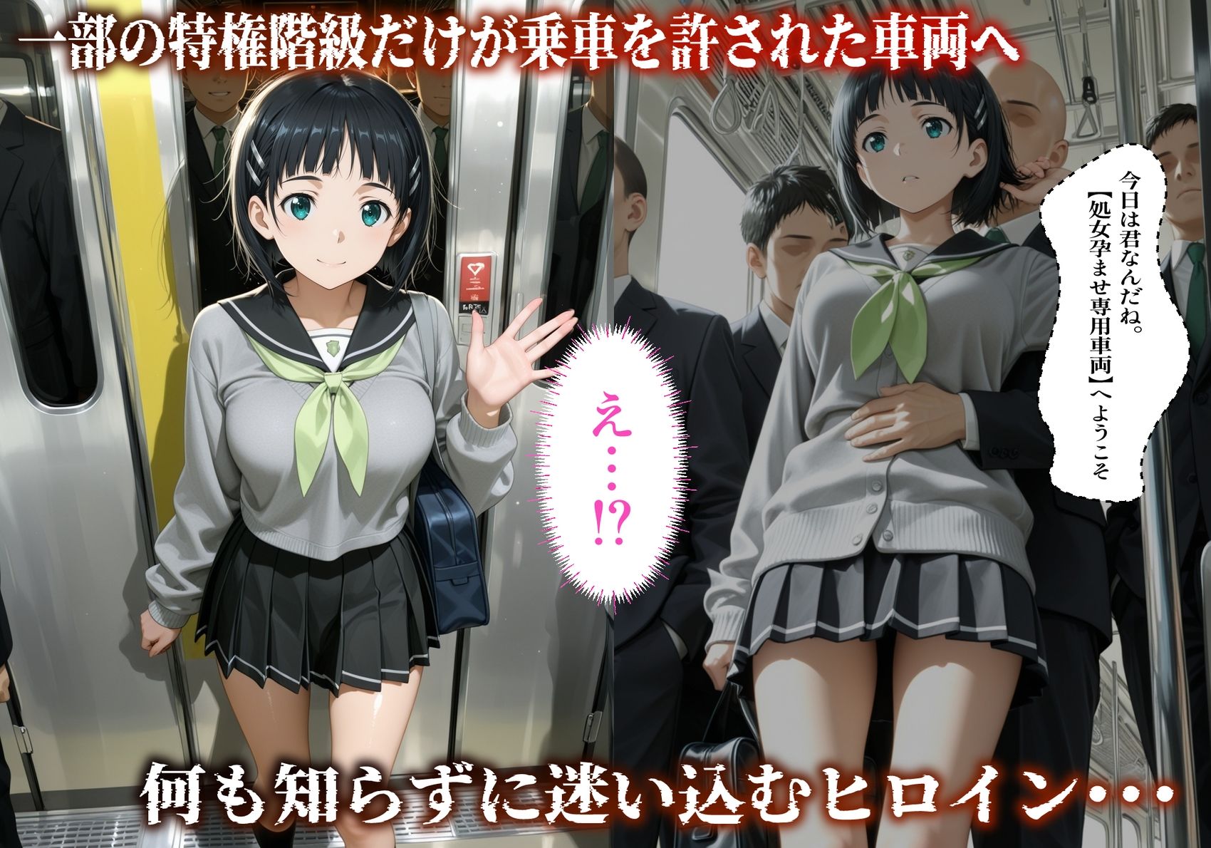 【処女孕ませ専用車両】連続中出しで肉便器化したヒロイン -桐〇谷直葉-|MukuMuku法師 サンプル画像 3