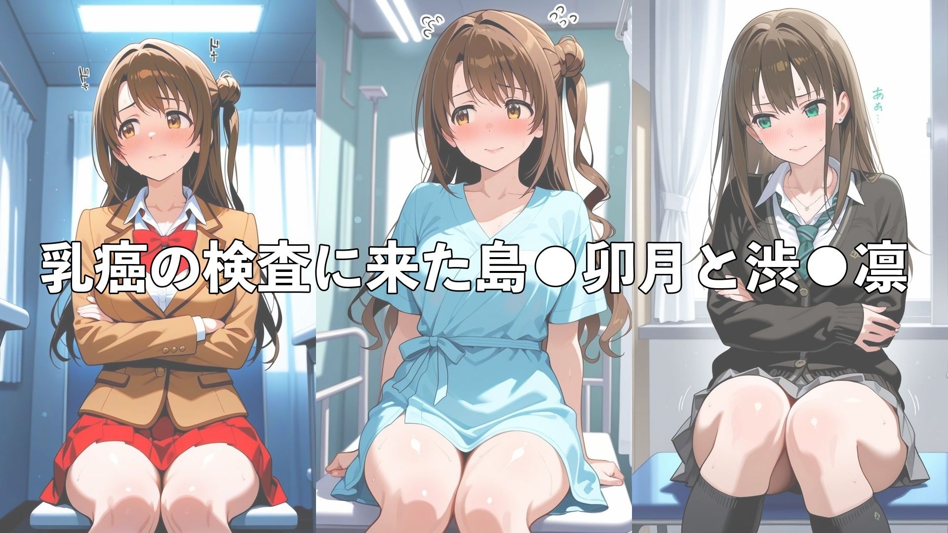乳がん検診に来たところ悪徳医師の手つきが徐々にいやらしくなり最終的にはチ●ポを挿入【島●卯月＆渋●凛】｜おっぱいLab サンプル画像 2