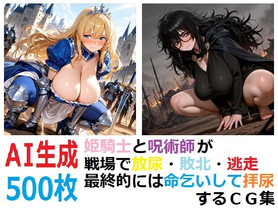 姫騎士と呪術師が戦場で放尿・敗北・逃走最終的には命乞いして拝尿するCG集｜YOG