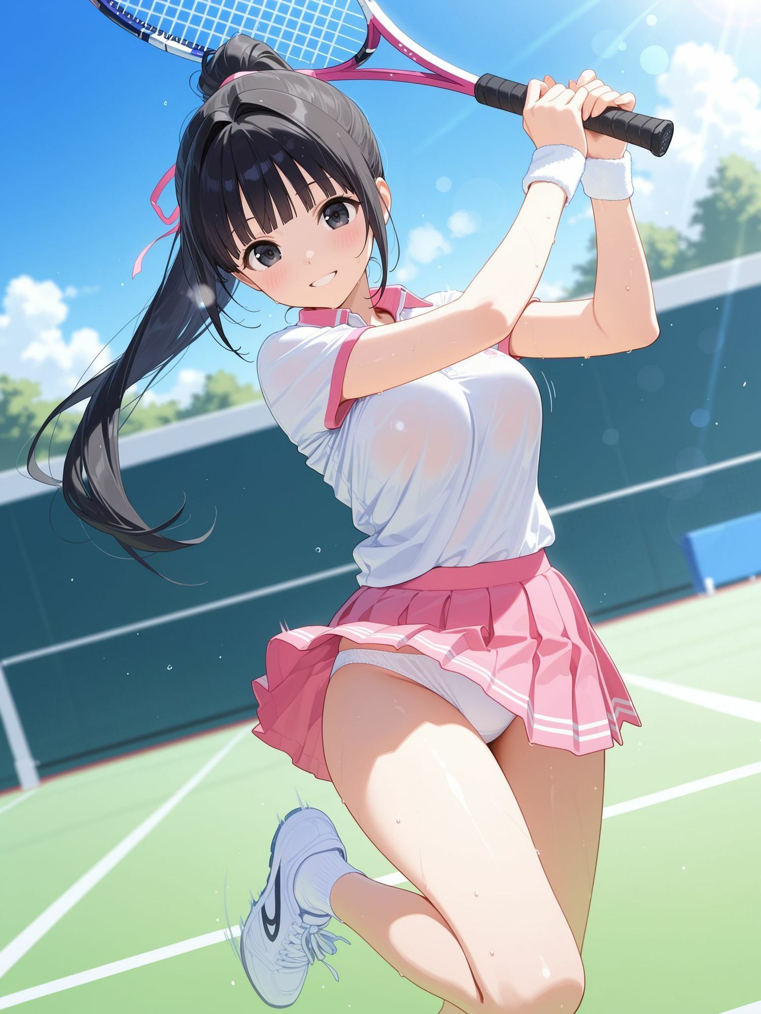 部活中なのにイケナイことをするテニス部の先輩｜masalette サンプル画像 2