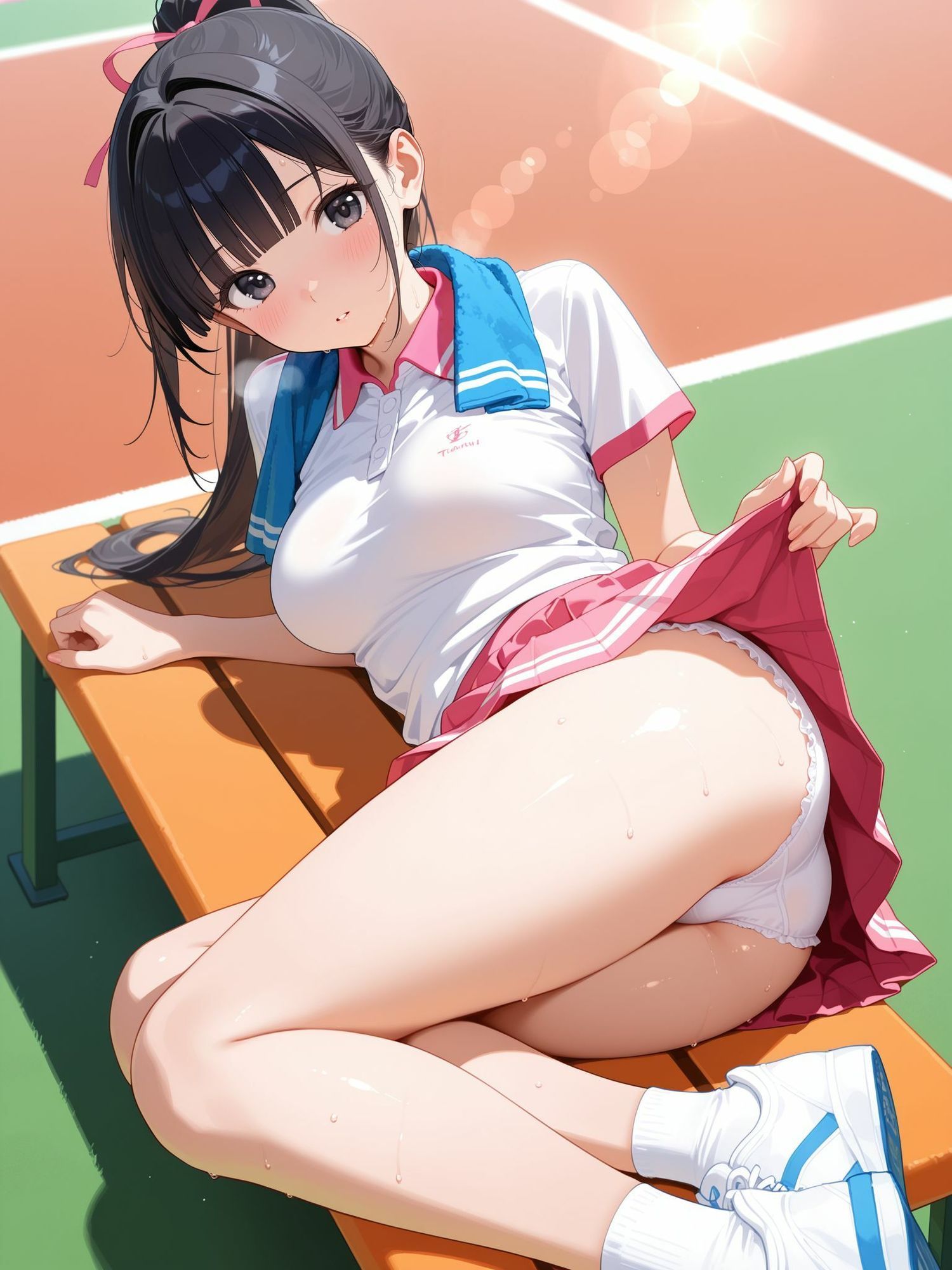 部活中なのにイケナイことをするテニス部の先輩｜masalette サンプル画像 3
