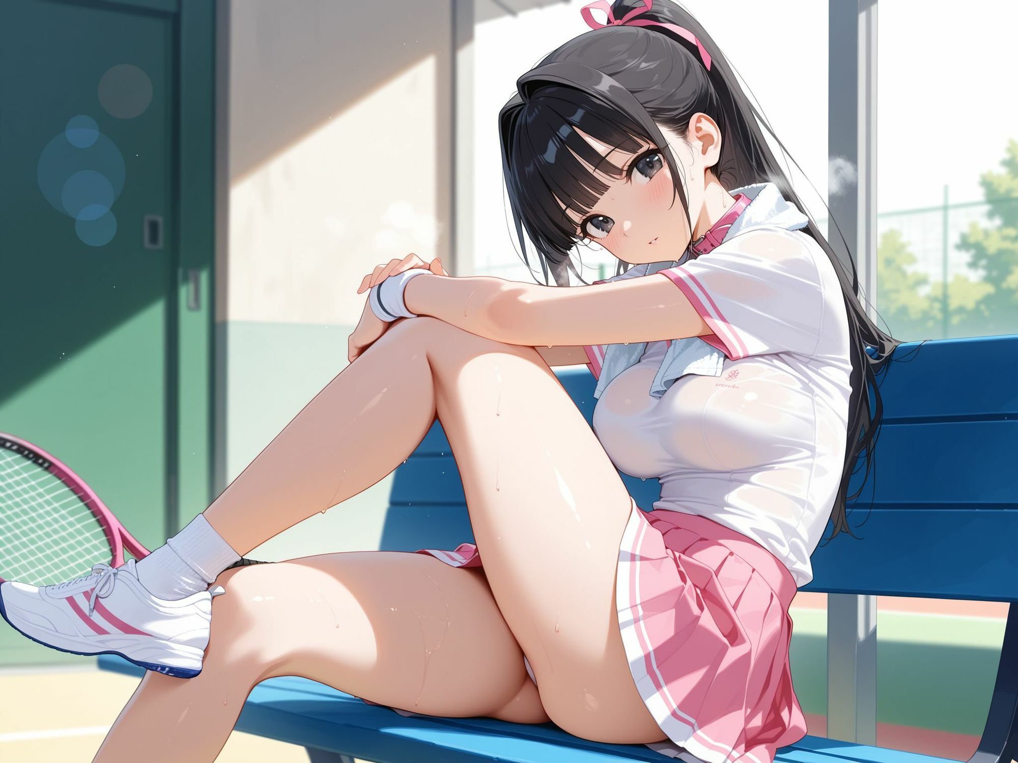 部活中なのにイケナイことをするテニス部の先輩｜masalette サンプル画像 4