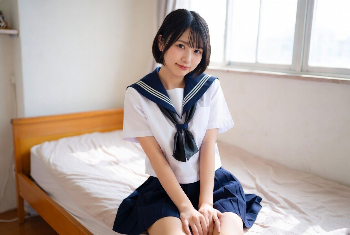Private Room 4 JK 脱衣編｜AICreator サンプル画像 5