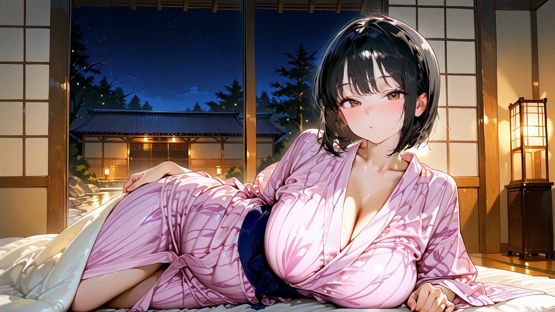 【4K】浴衣姿の爆乳JKと温泉旅館で汗だく中出しSEX｜爆乳クラブ サンプル画像 4