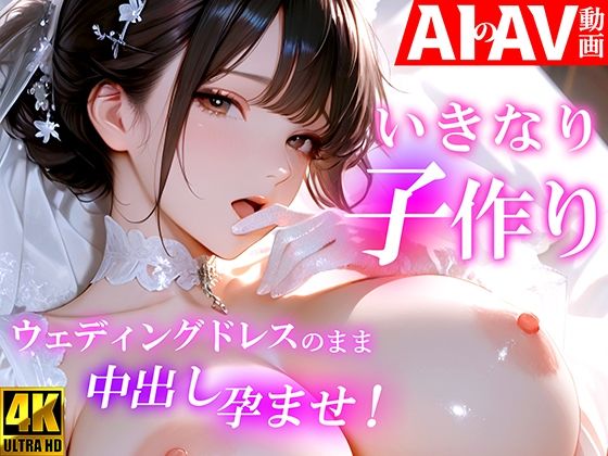 【AIのAV動画】いきなり子作り  ウェディングドレスのまま中出し孕ませ！｜おくみ