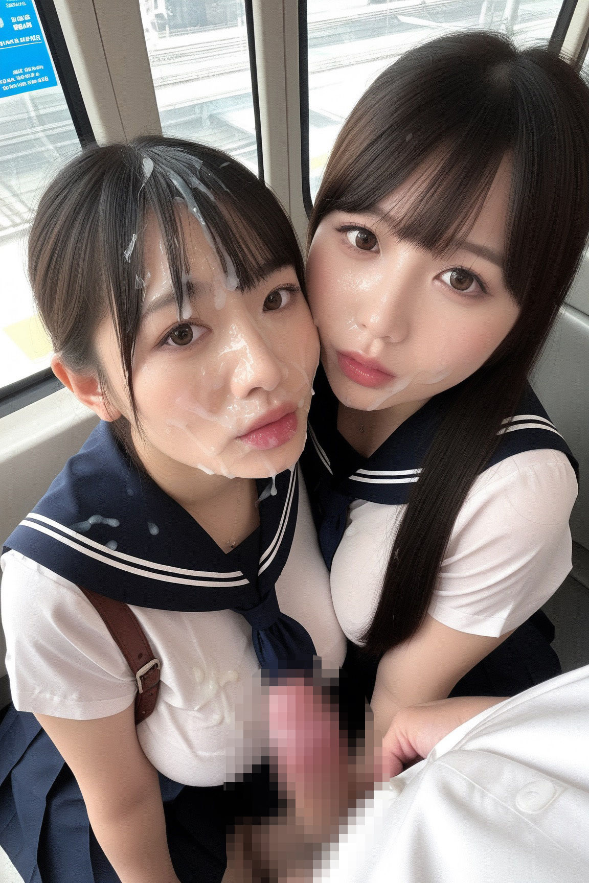 JKをオナホ扱いして好きなだけぶっかけ射精できる電車に乗ってみた7|BiND! - Bukkake is Not Dead! サンプル画像 6
