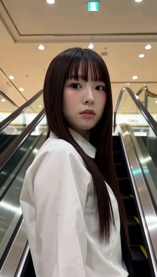 ［AI動画・スマホ特化］ エスカレータで見かけた可愛い子…やることやってるんだ…〇K編｜めとさば缶詰め サンプル画像 3