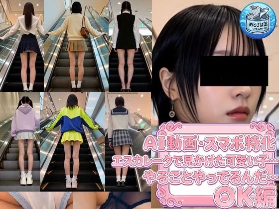 ［AI動画・スマホ特化］ エスカレータで見かけた可愛い子…やることやってるんだ…〇K編｜めとさば缶詰め