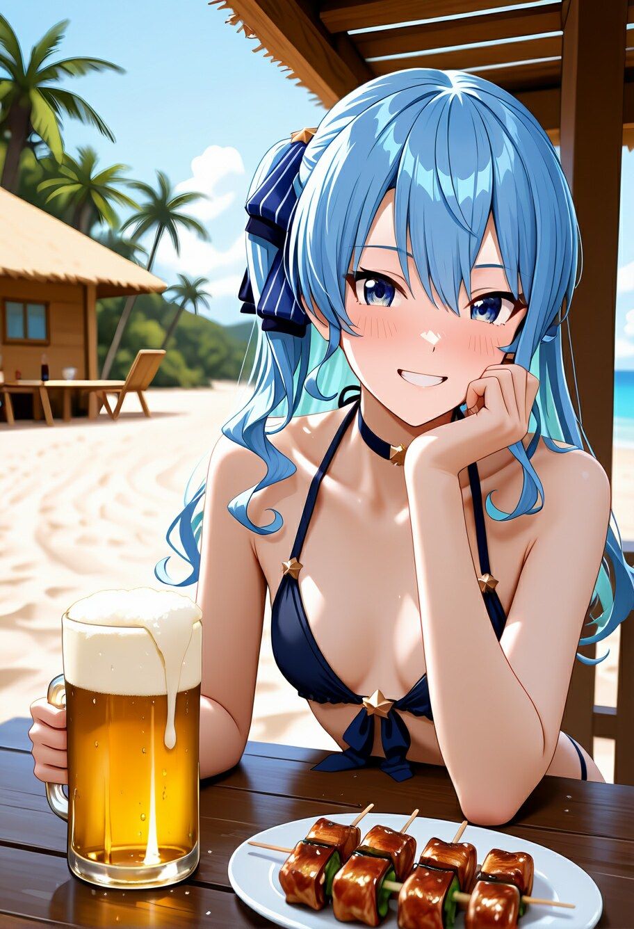Vtuberと海デート 〜星街す〇せい〜｜中尾レオ サンプル画像 4