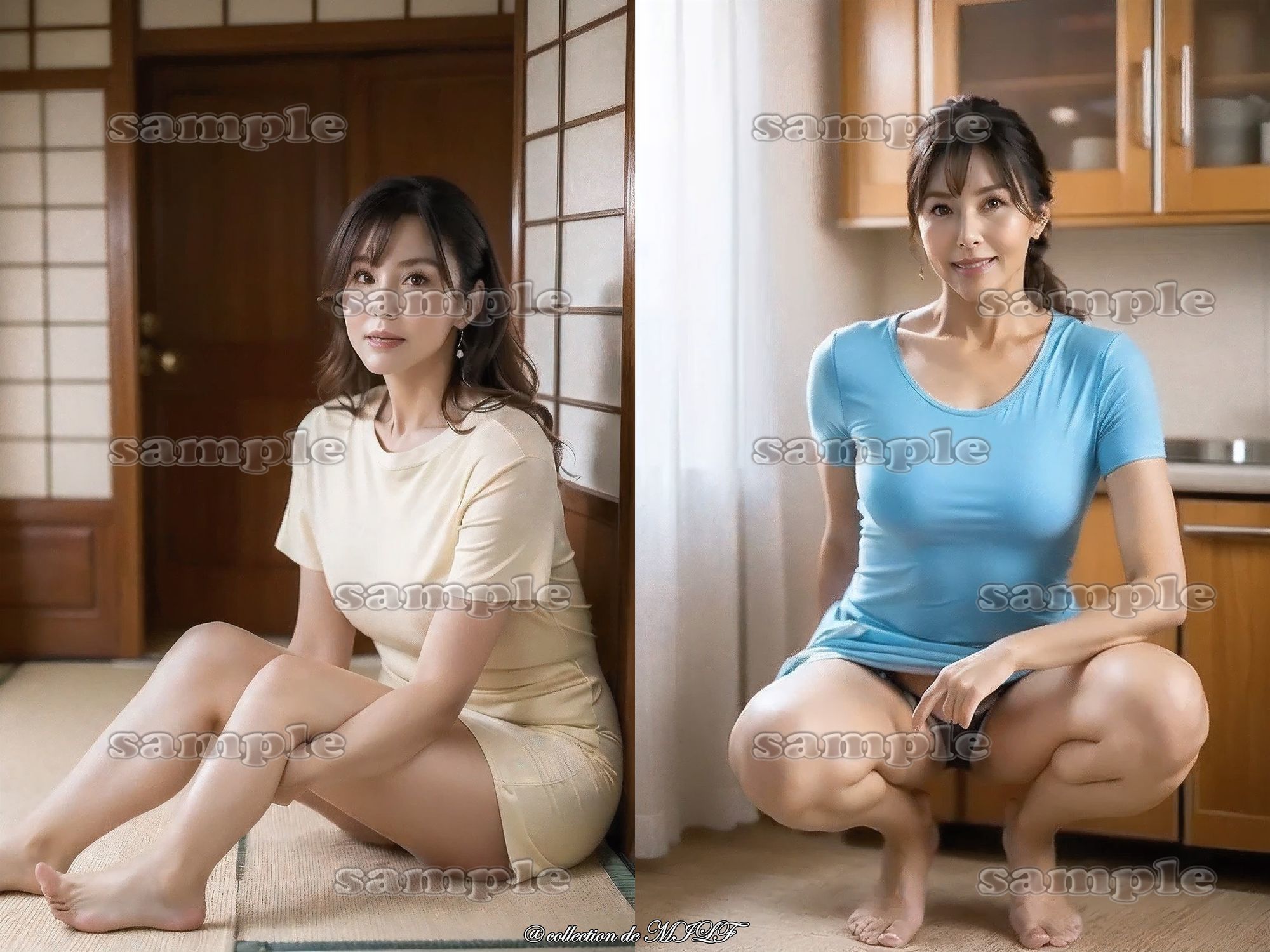 【AIグラビア】熟女しゃがみ姿｜熟女コレクション サンプル画像 3